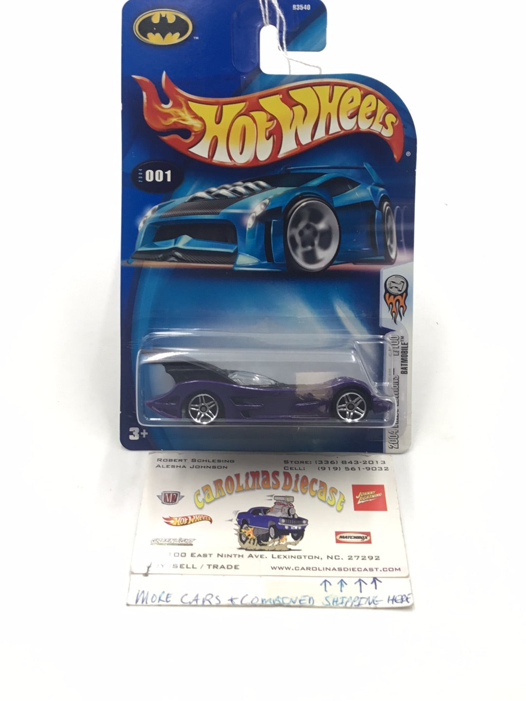 2004 Hot Wheels Batmobile black base BB3