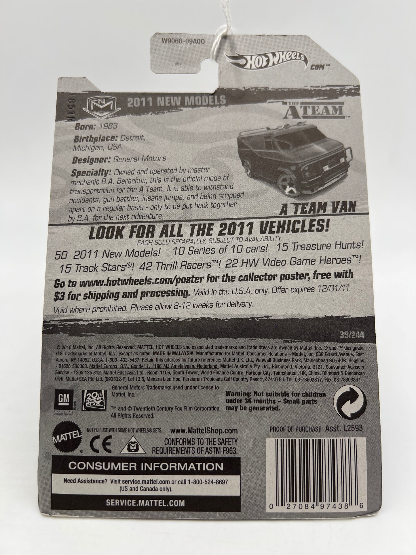 2011 Hot Wheels New Models #39 A Team Van Black SR