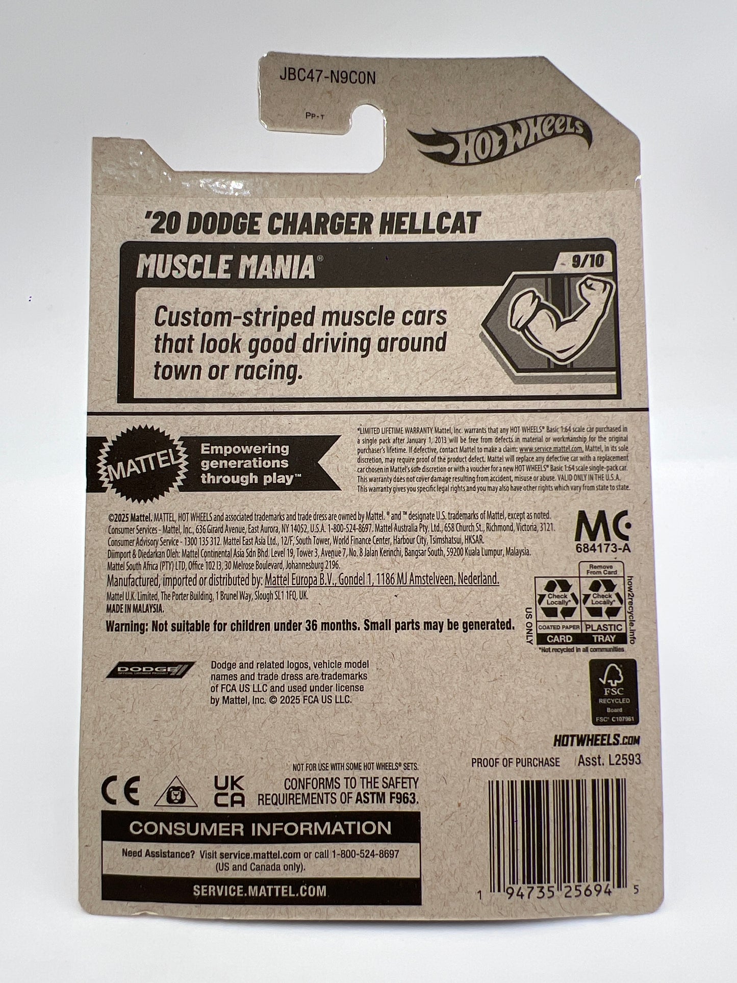 2025 Hot Wheels N Case Super Treasure Hunt #240 20 Dodge Charger Hellcat Pink W/Protector #1