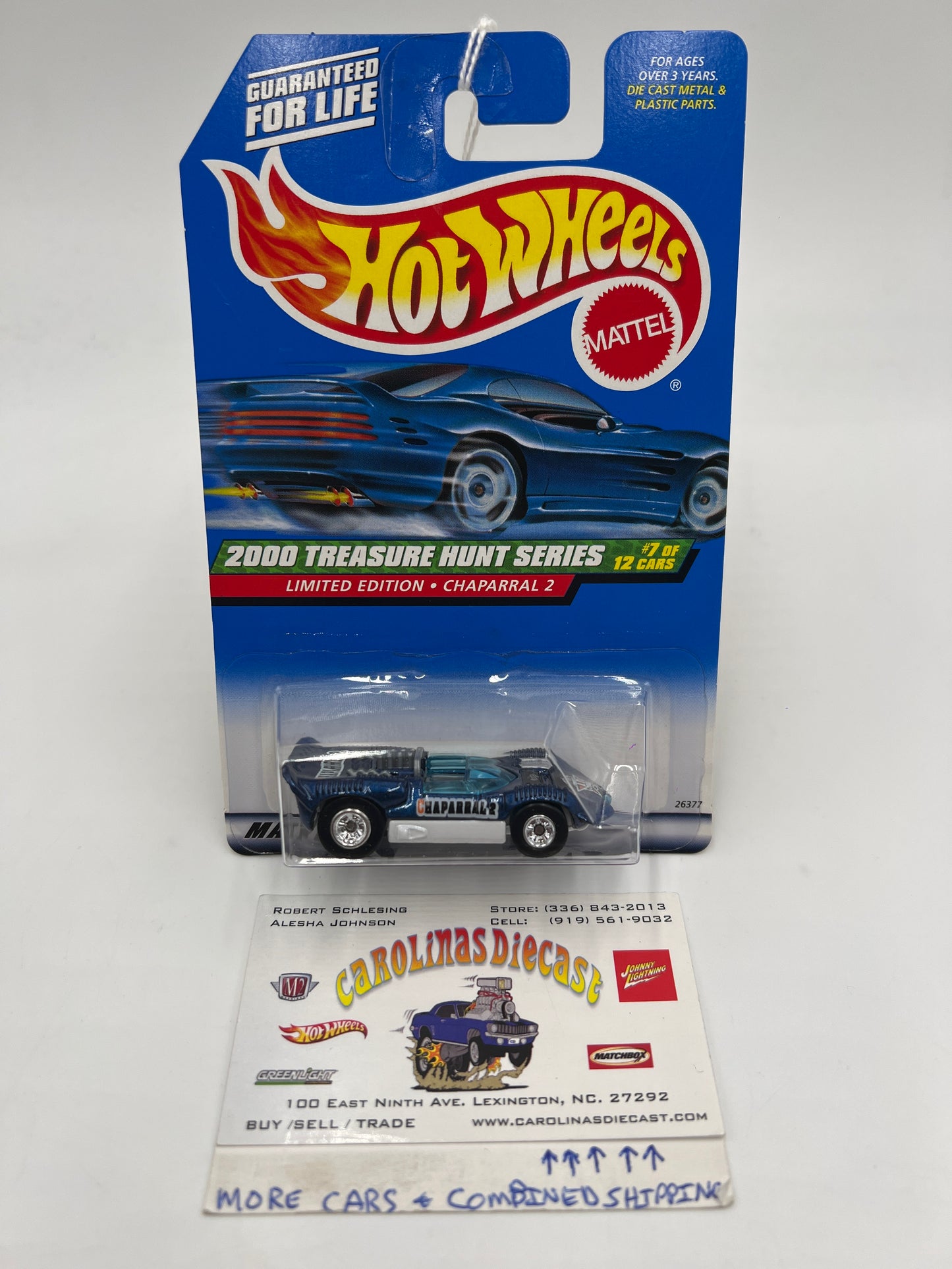 2000 Hot Wheels Treasure Hunt Real Riders #55 Chaparral 2 Blue 275E