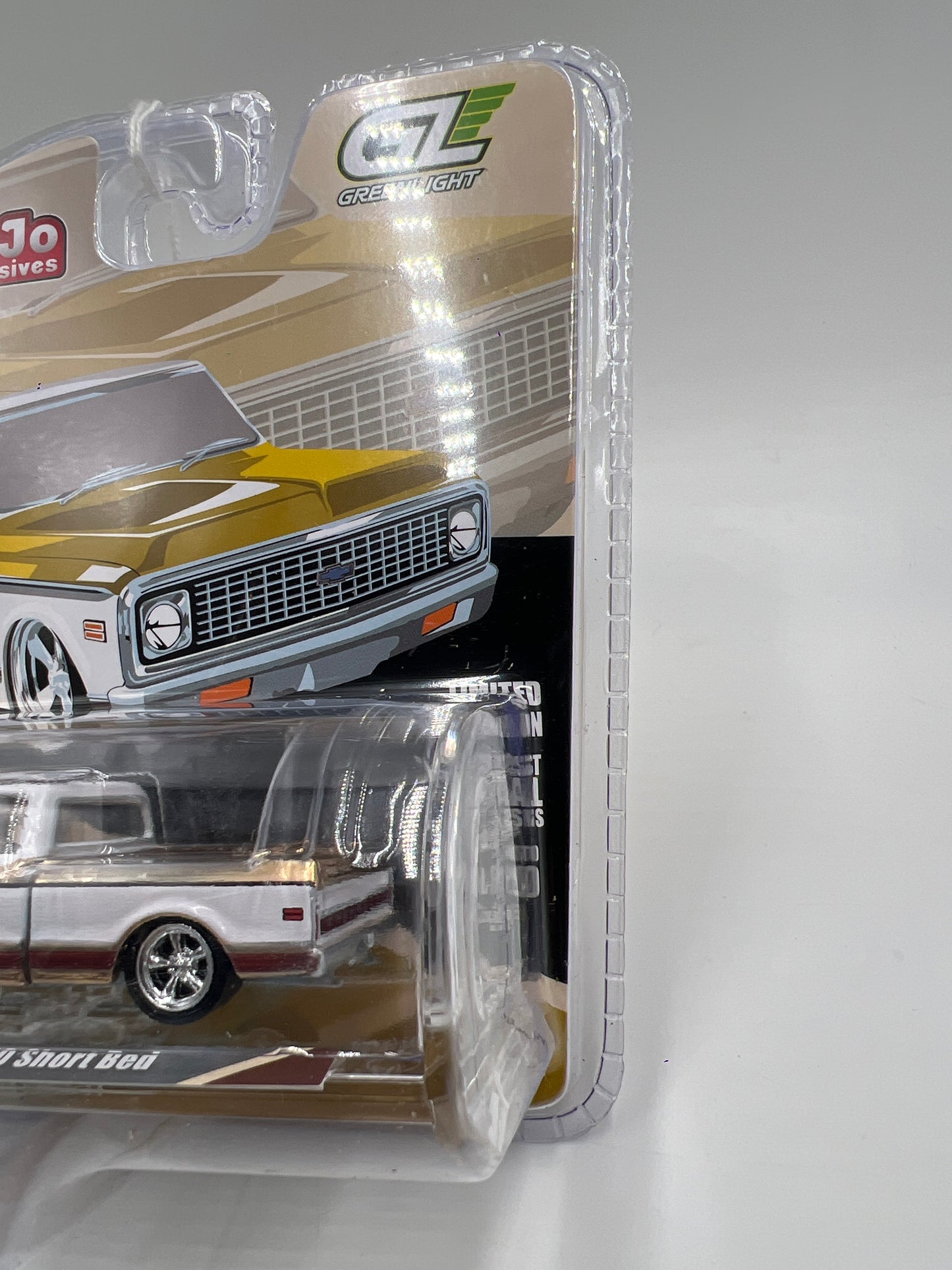 Greenlight Mijo Exclusives CHROME CHASE 1972 Chevrolet C10 Short Bed Yellow