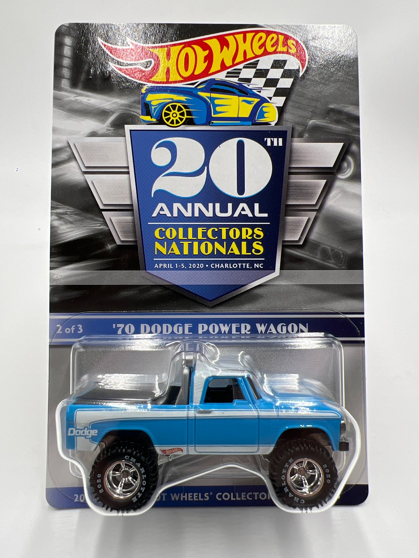 2020 Hot Wheels 20th Annual Collector Nationals 70 Dodge Power Wagon 2519/6000 Blue W/Protector