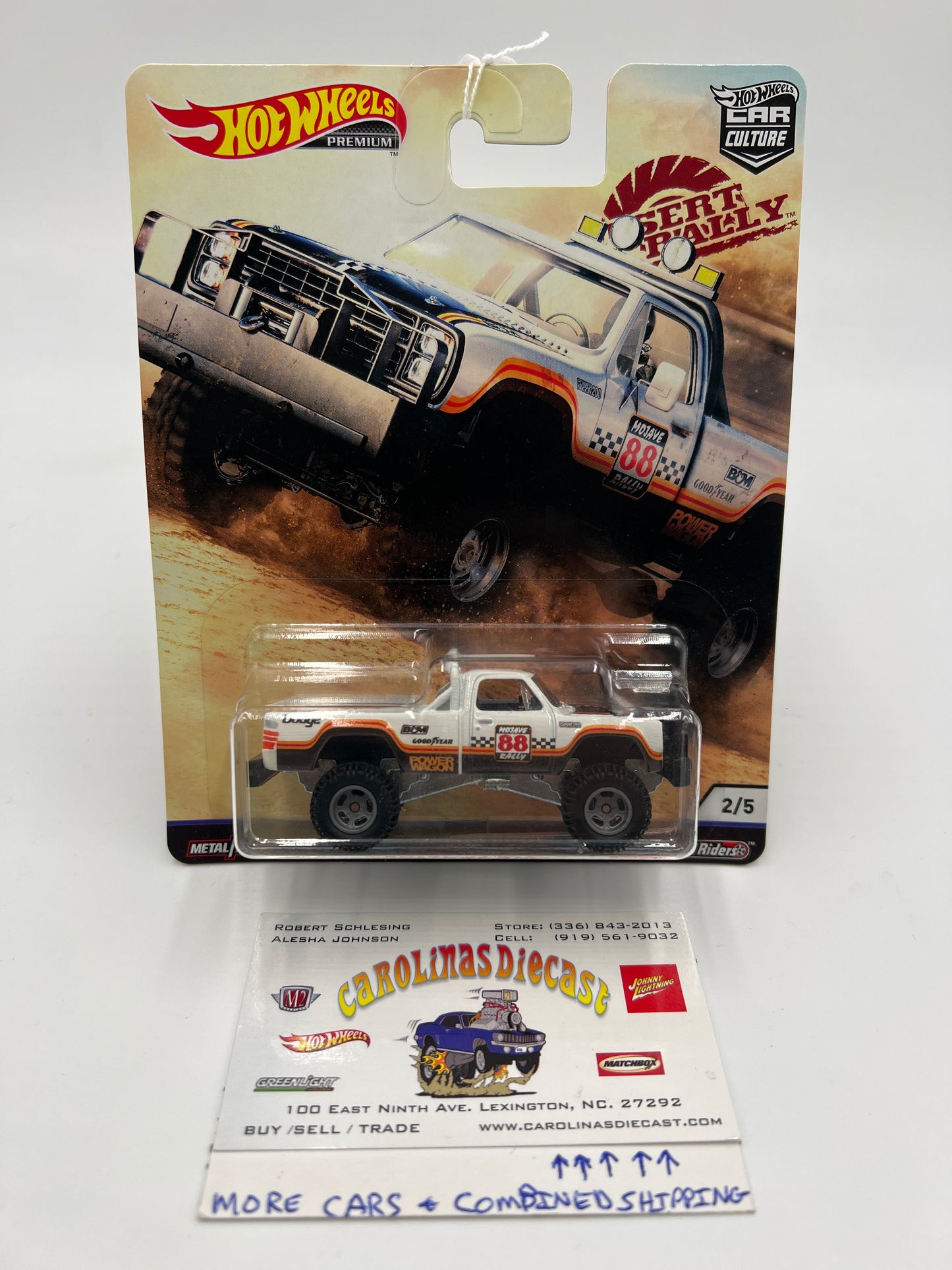 2019 Hot Wheels Desert Rally #2 80 Dodge Macho Power Wagon White 252G