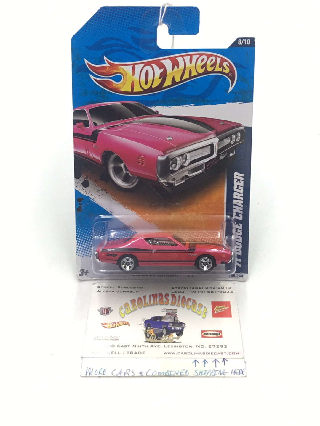 2011 Hot Wheels #108 71 Dodge Charger Pink R5