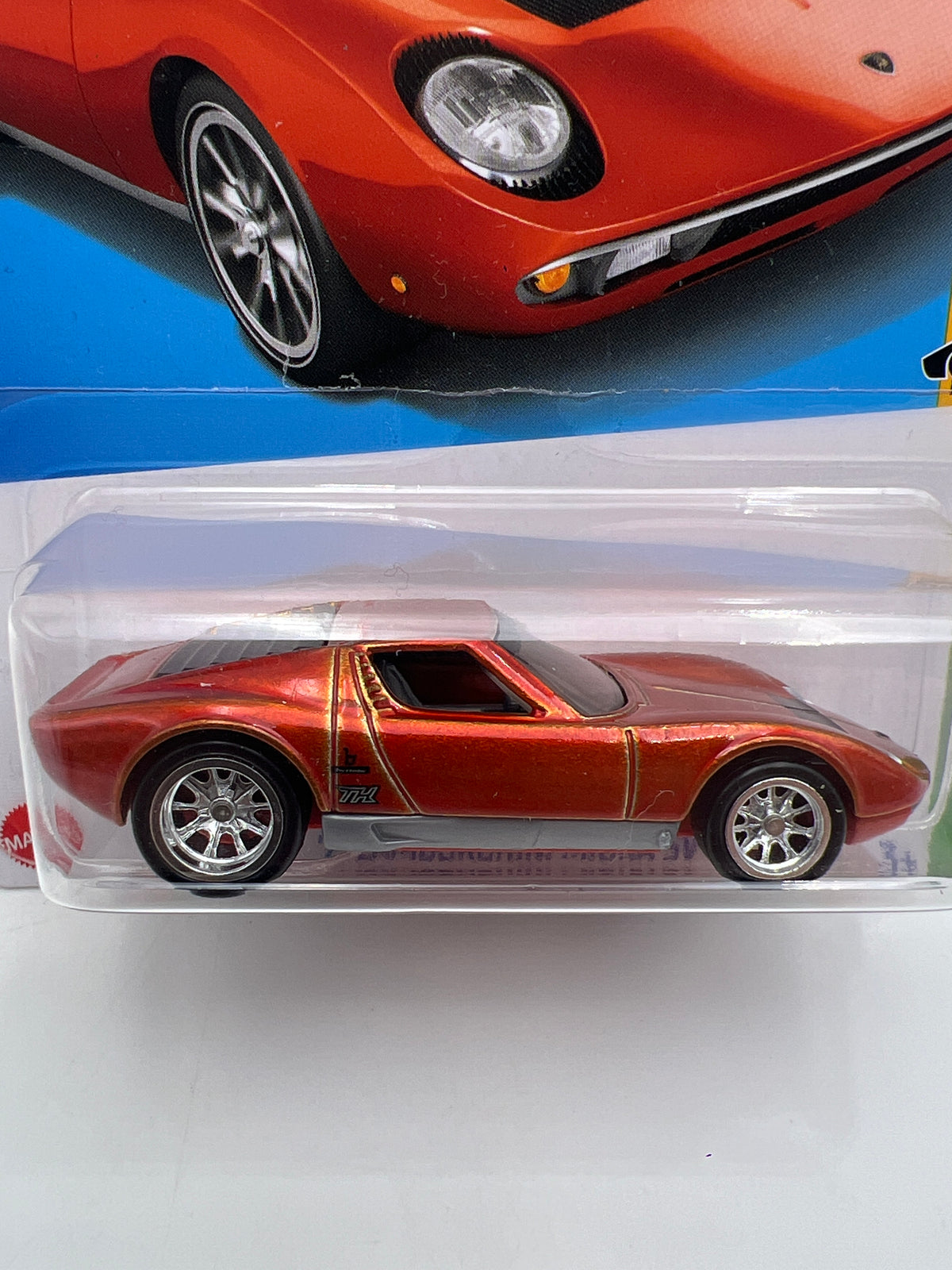 2022 Hot Wheels Super Treasure Hunt #202 71 Lamborghini Miura SV Orange W/Protector