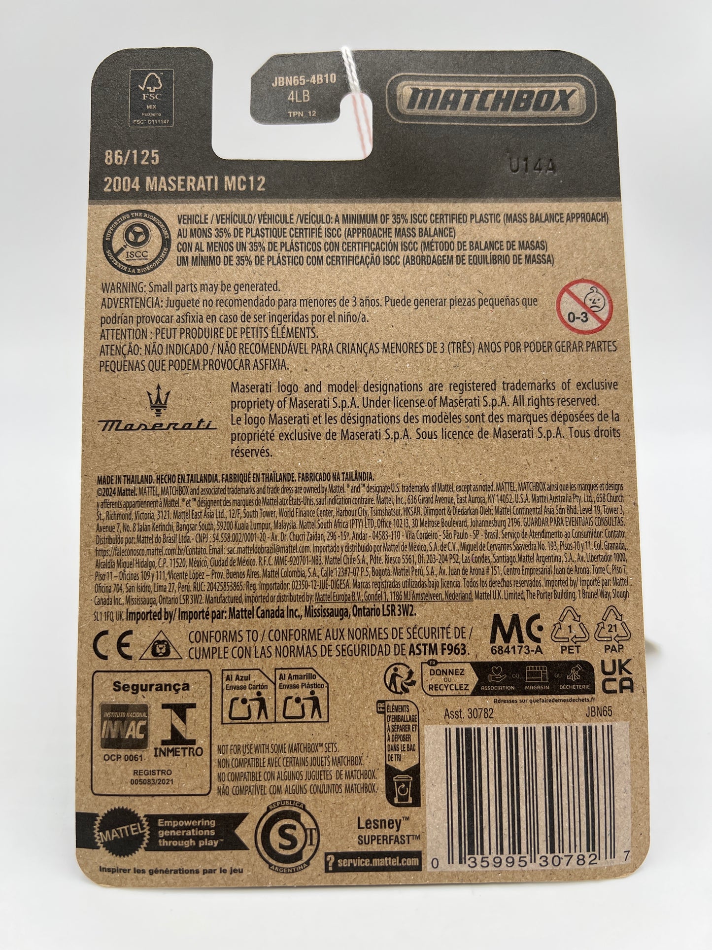 2025 Matchbox #86 2004 Maserati MC12 White 216C