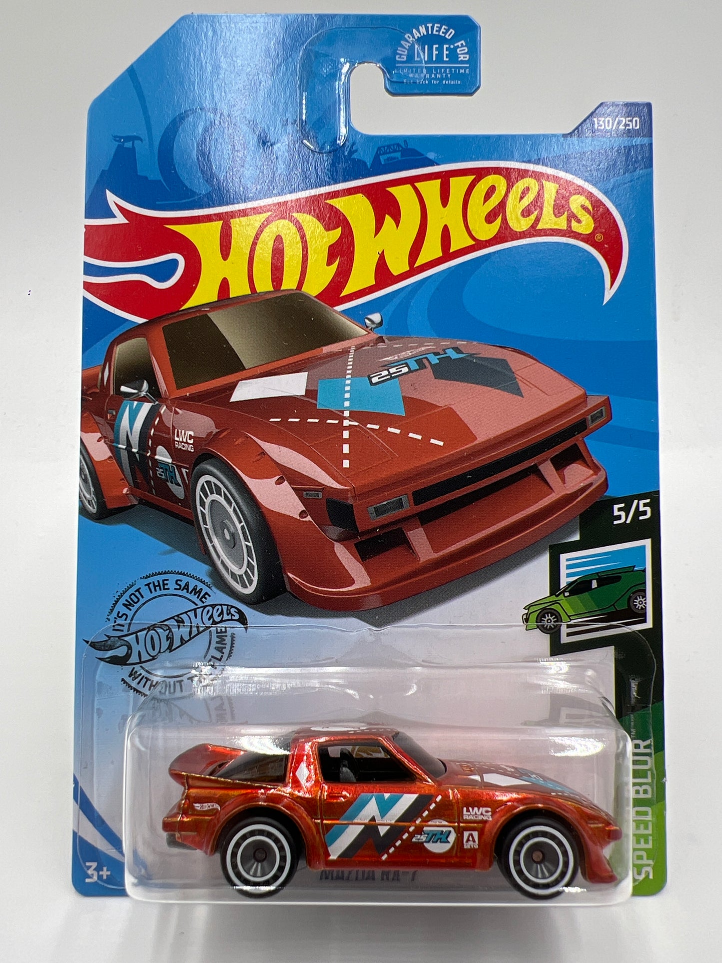 2021 Hot Wheels Super Treasure Hunt #130 Mazda RX7 Orange W/Protector