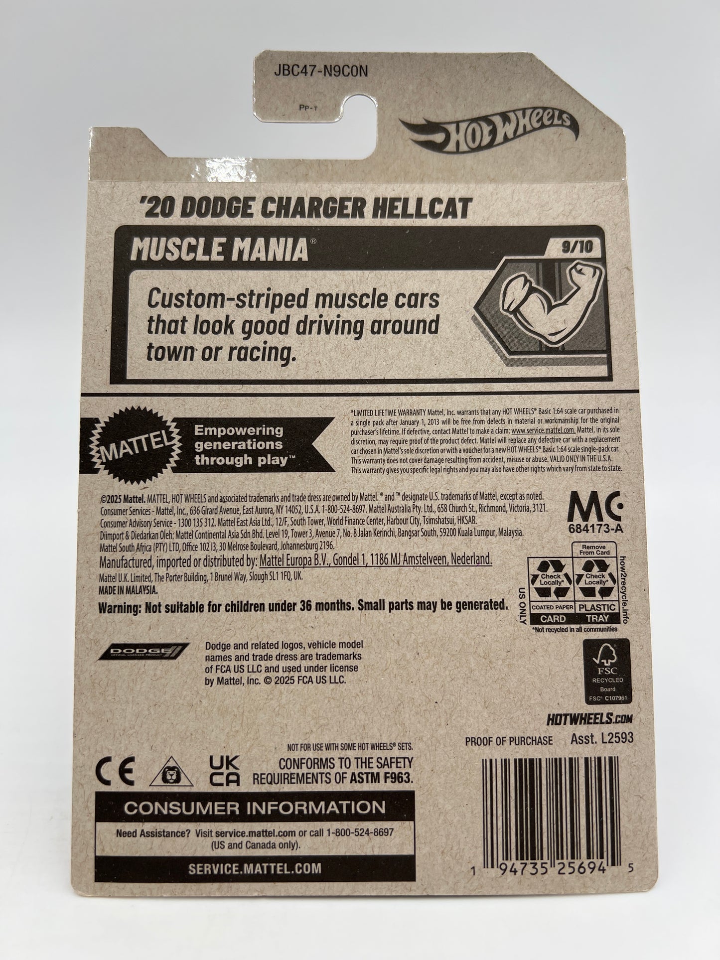 2025 Hot Wheels N Case Super Treasure Hunt #240 20 Dodge Charger Hellcat Pink W/Protector