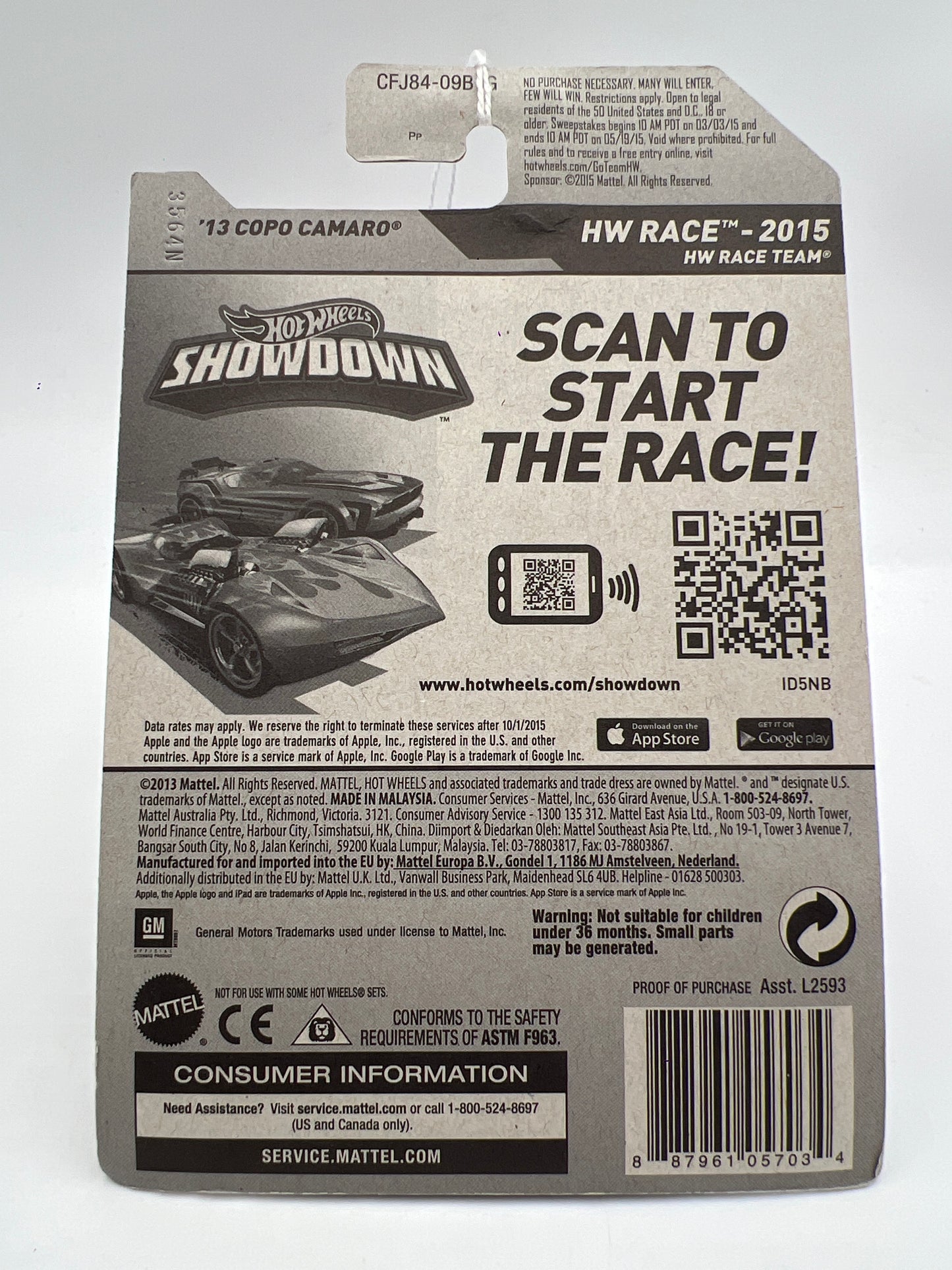 2015 Hot Wheels Walmart Exclusive Zamac 4 #127 13 Copo Camaro 147C