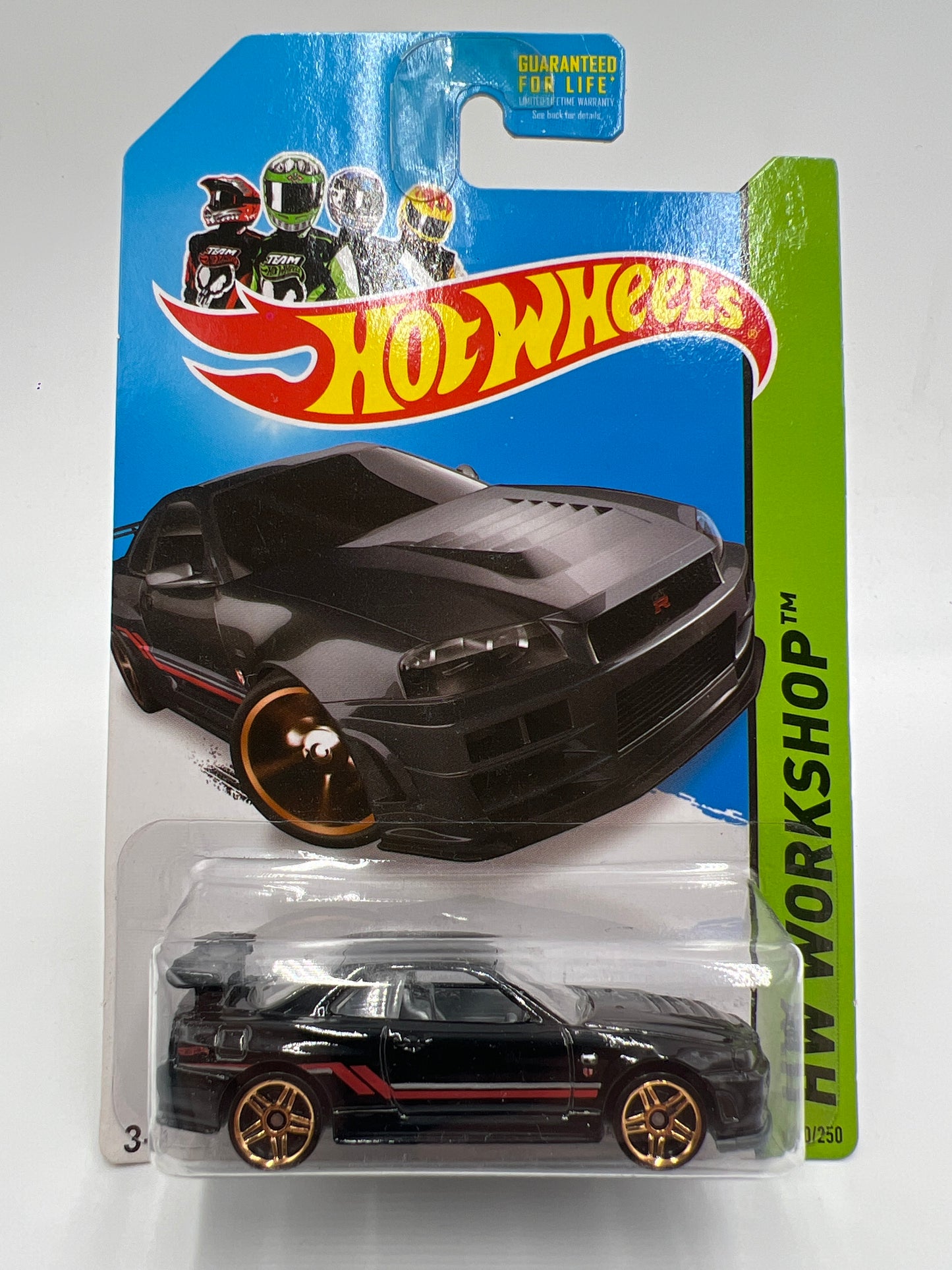 2014 Hot Wheels Workshop #230 Nissan Skyline GT-R R34 Black W/Protector