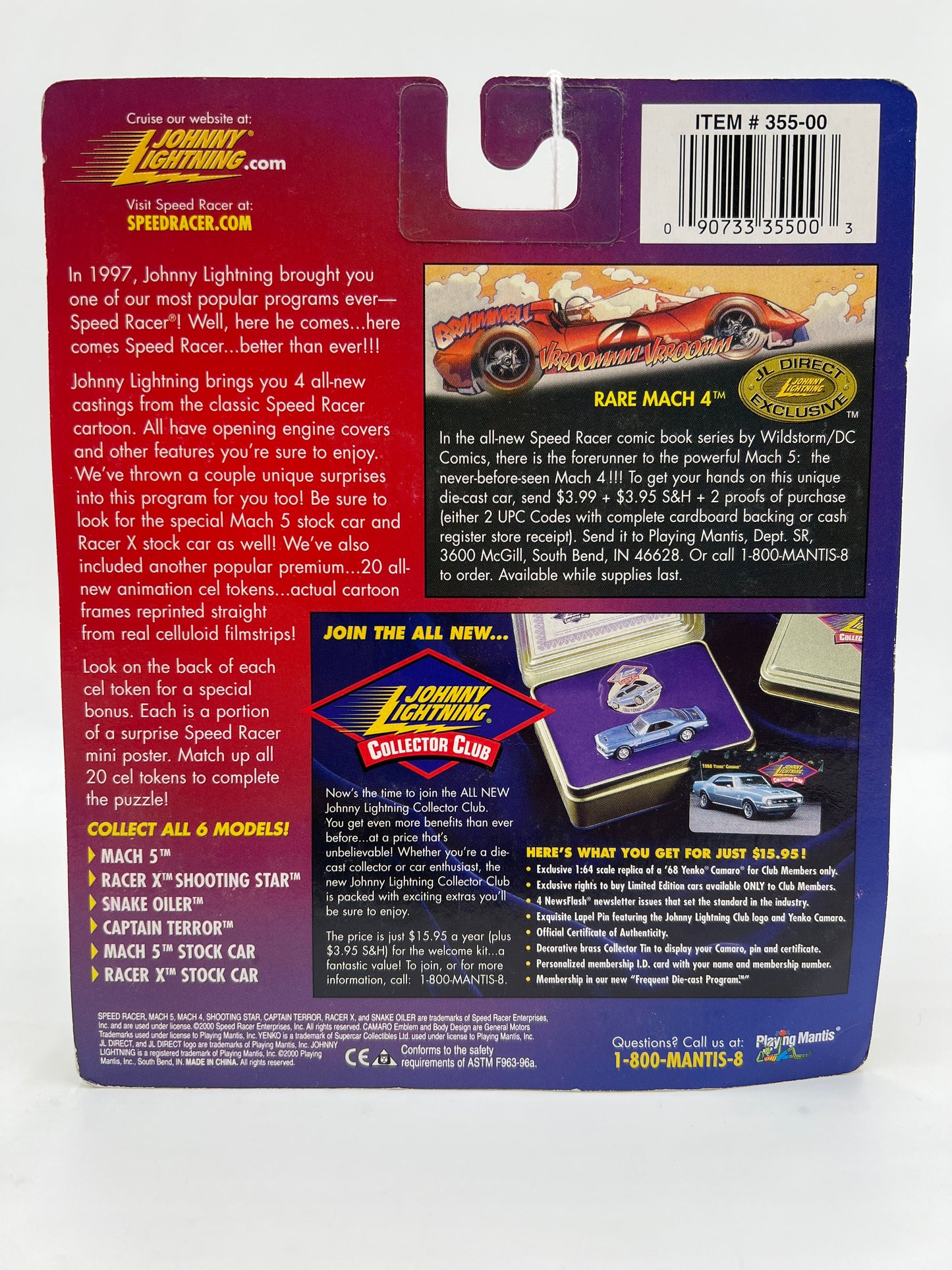 Johnny Lightning White Lightning Chase Speed Racer 2000 CEL #9 Racer X Shooting Star Yellow
