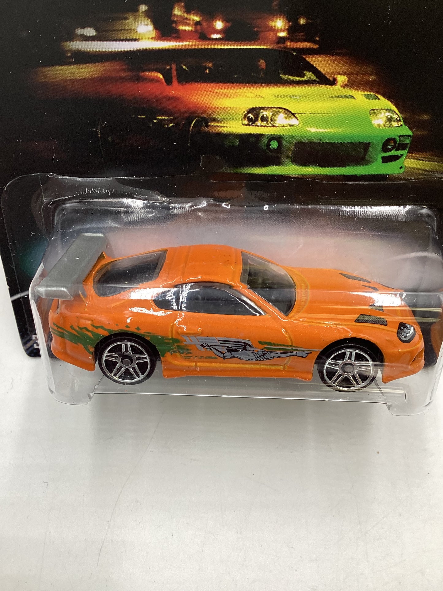 2013 Hot wheels Fast and Furious #2 Toyota Supra with Silver Wing and protector