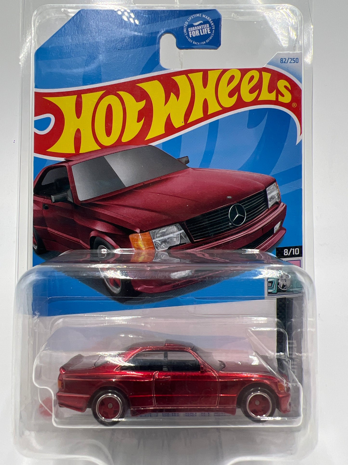 2024 Hot Wheels Super Treasure Hunt #82 89 Mercedes-Benz 560 SEC AMG Red W/Protector