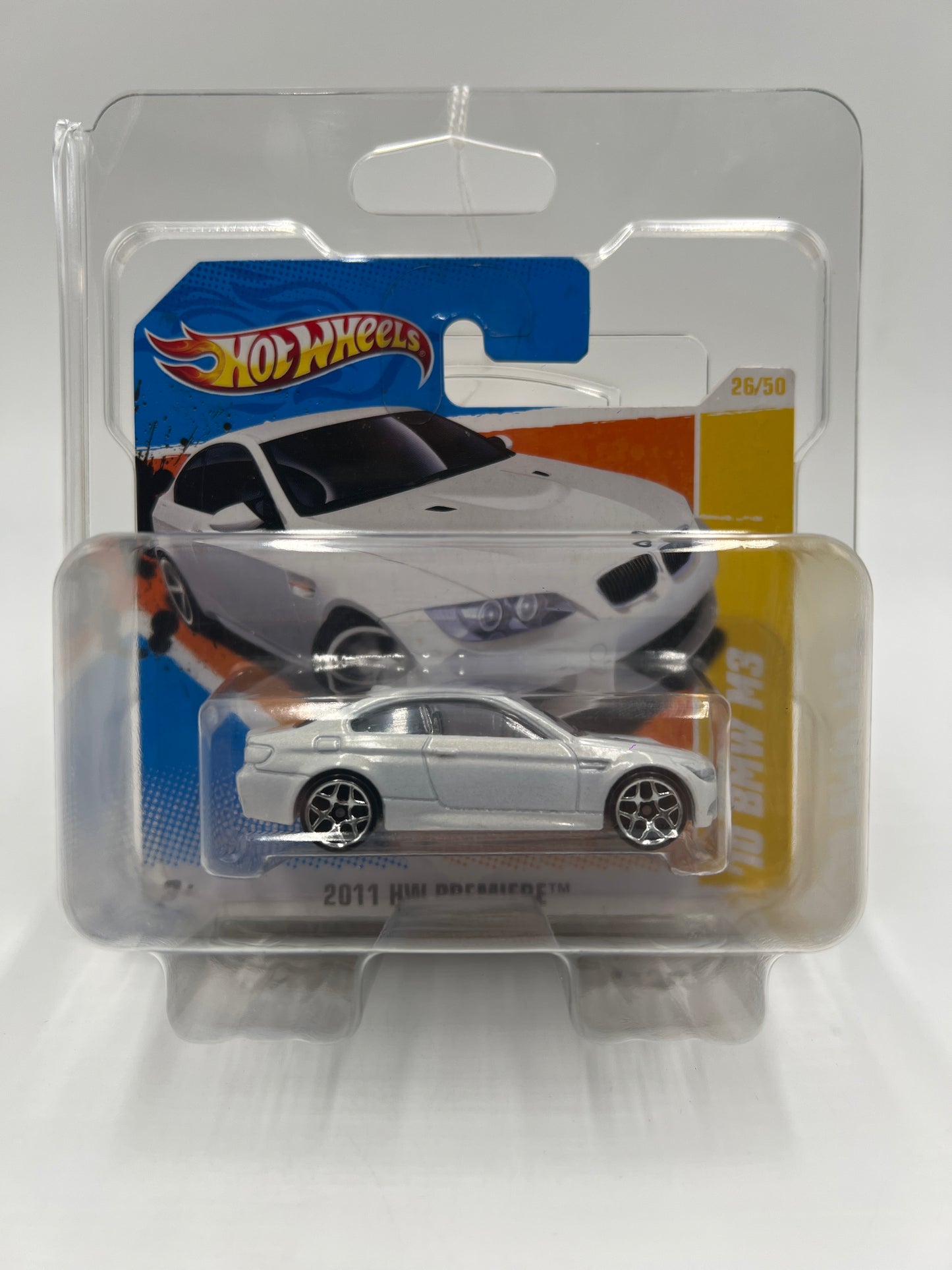 2011 HW Premiere #26 10 BMW M3 White Short Card W/Protector
