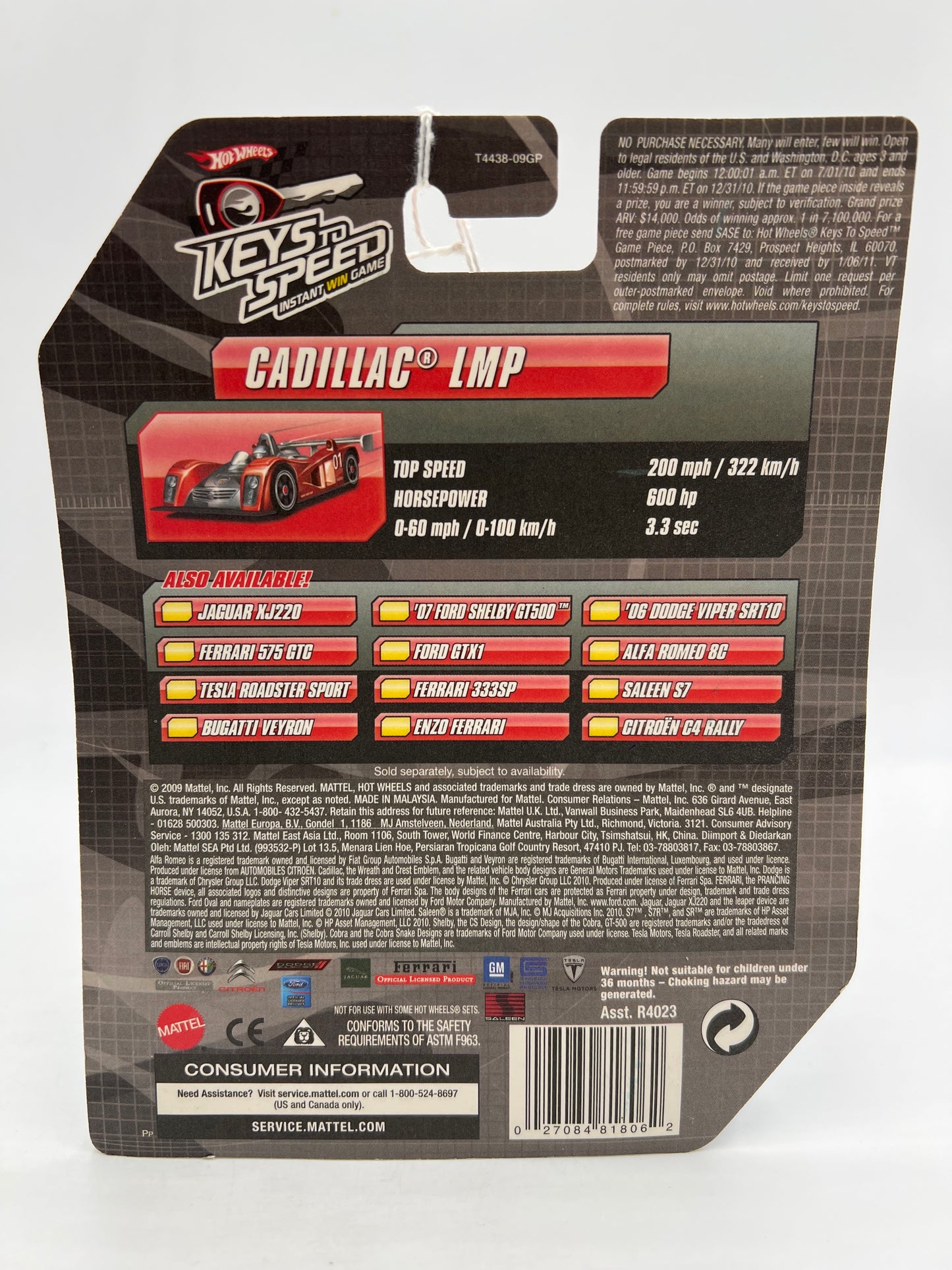 Hot Wheels Premium Speed Machines Cadillac LMP Red