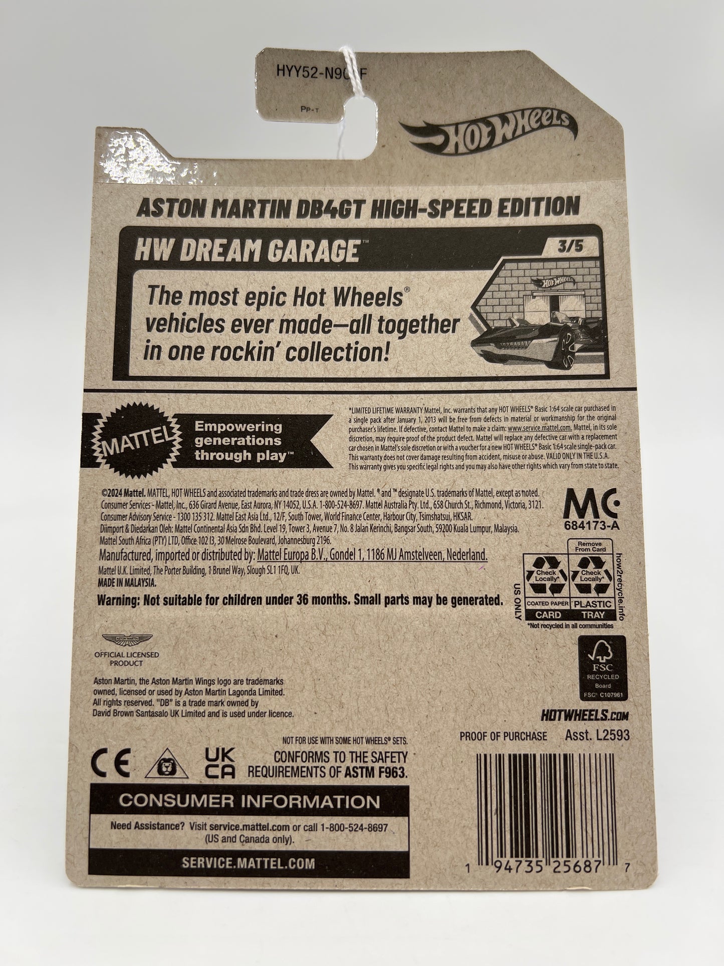 2025 Hot Wheels F Case HW Dream Garage #107 Aston Martin DB4GT High-Speed Edition Yellow 67A