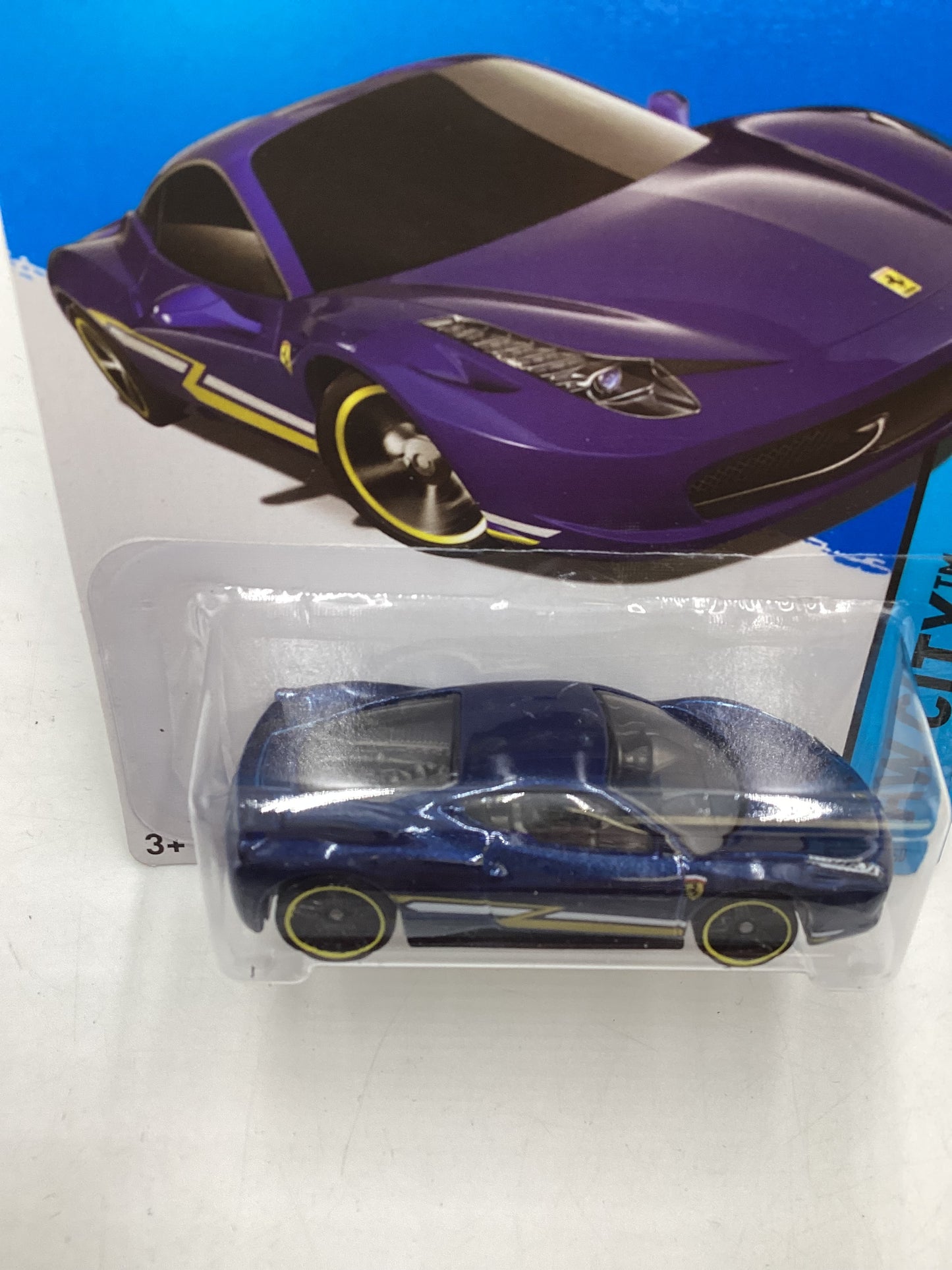 2014 Hot Wheels #35 Ferrari 458 Italia Blue SR