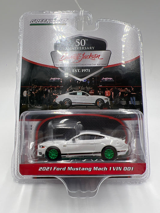 Greenlight Barrett Jackson 50th Anniversary Series 8 CHASE 2021 Ford Mustang Mach 1 VIN 001 White