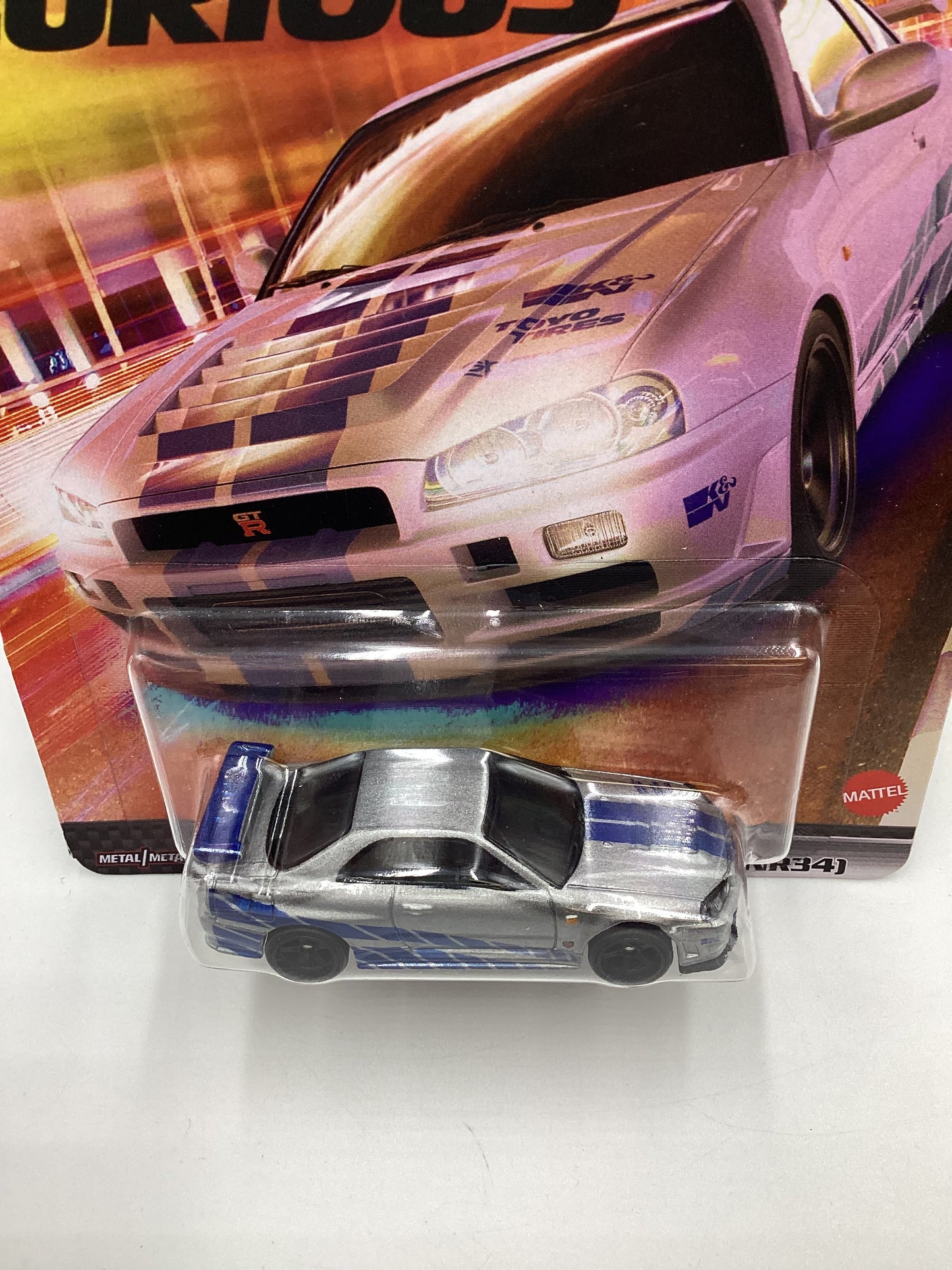 Hot wheels Premium Fast and Furious #4 Nissan Skyline GT-R R-34 Silver with protector