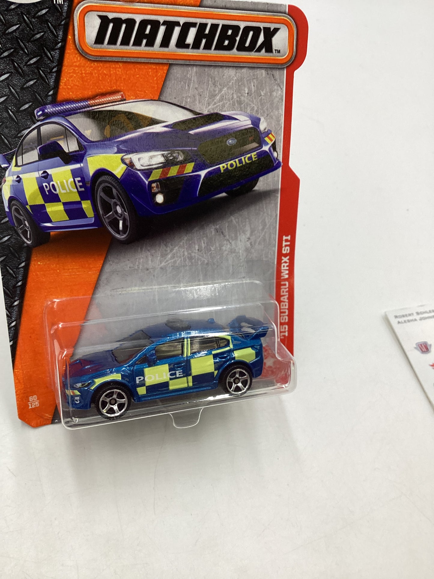 2017 Matchbox Heroic Rescue #60 15 Subaru WRX STI Blue Police 89B