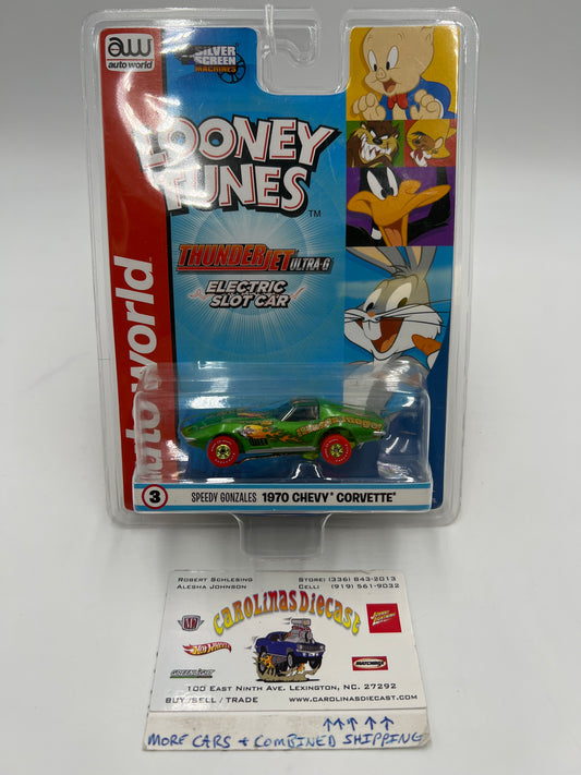 Auto World Thunderjet Ultra G Looney Tunes Speedy Gonzales 1970 Chevy Corvette Electric Slot Car 178G