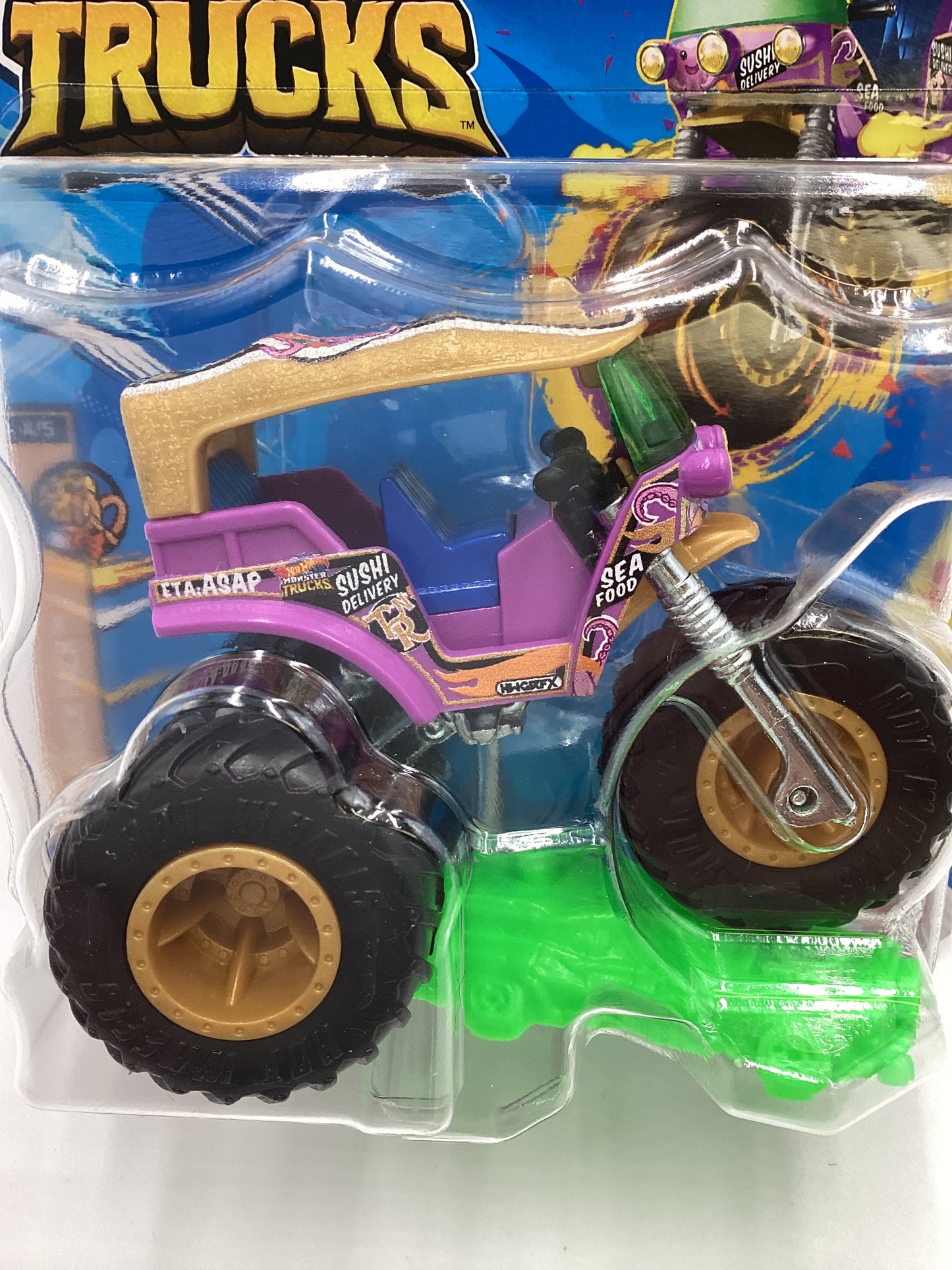 2024 Hot wheels Monster Trucks Snack Pack #4 Tuk N Roll Purple 130G