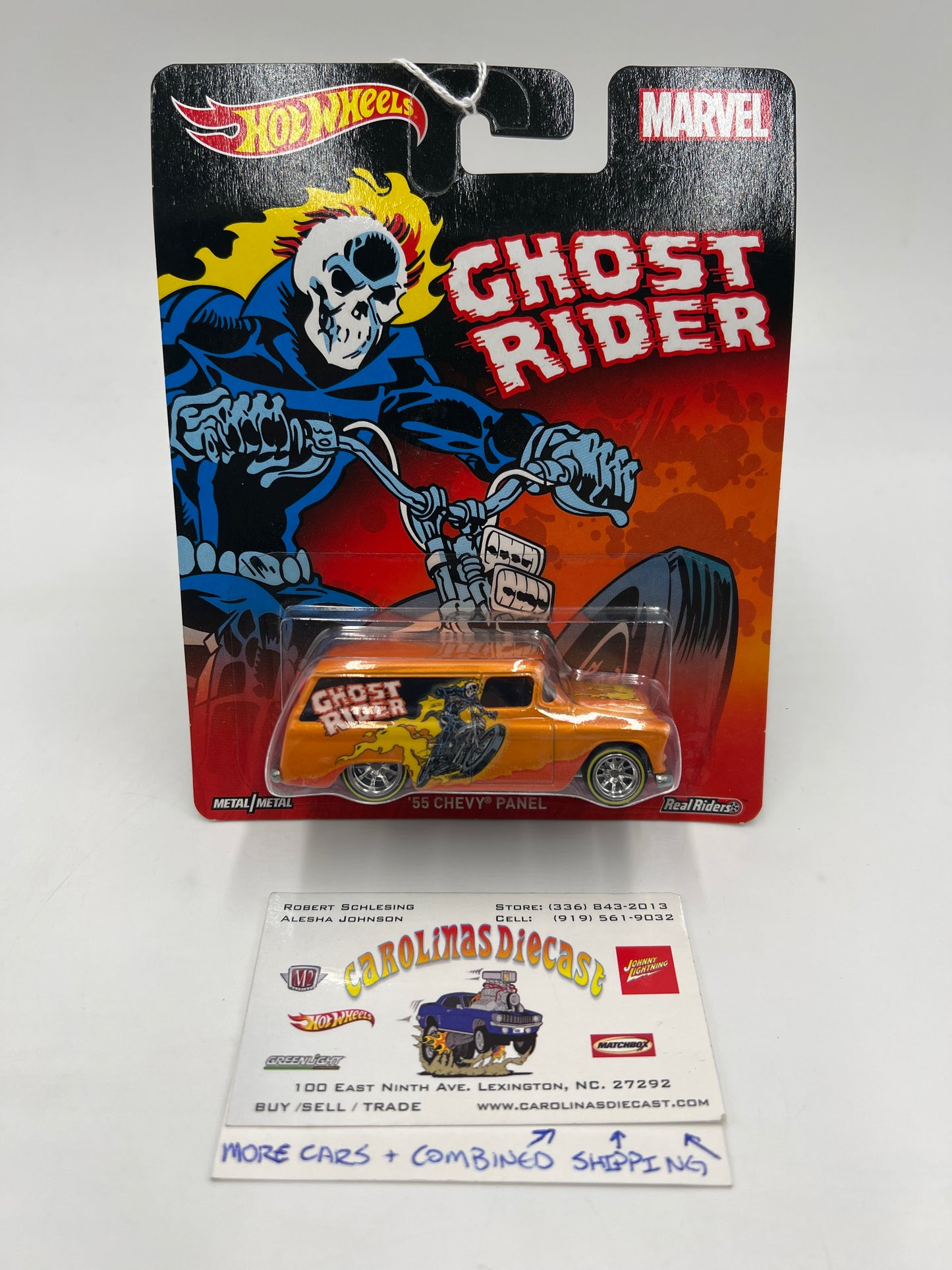Hot Wheels Premium Marvel Ghost Rider 55 Chevy Panel Orange 265D