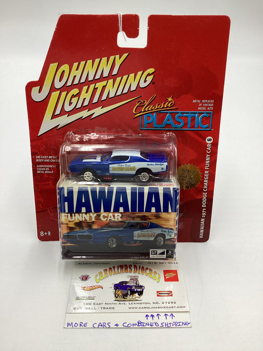 Johnny Lightning Classic Plastic #6 Dodge Charger Funny Car Blue 231D