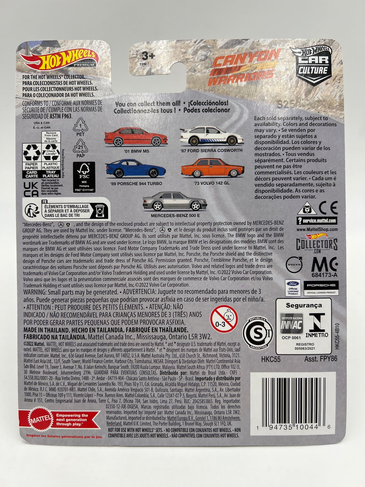 Hot Wheels Premium Canyon Warriors #5 Mercedes-Benz 500 E Silver 255A