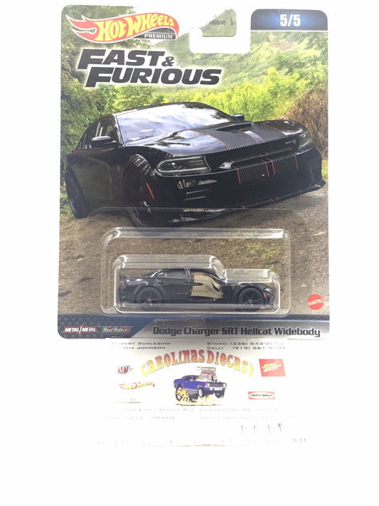Hot wheels premium fast and furious 5/5 Dodge Charger SRT Hellcat Widebody B5