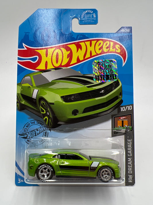 Hot Wheels Factory Sealed Treasure Hunt 2013 HW Chevy Camaro Special Edition Green Wheel Swap Custom On Card W/Protector SR