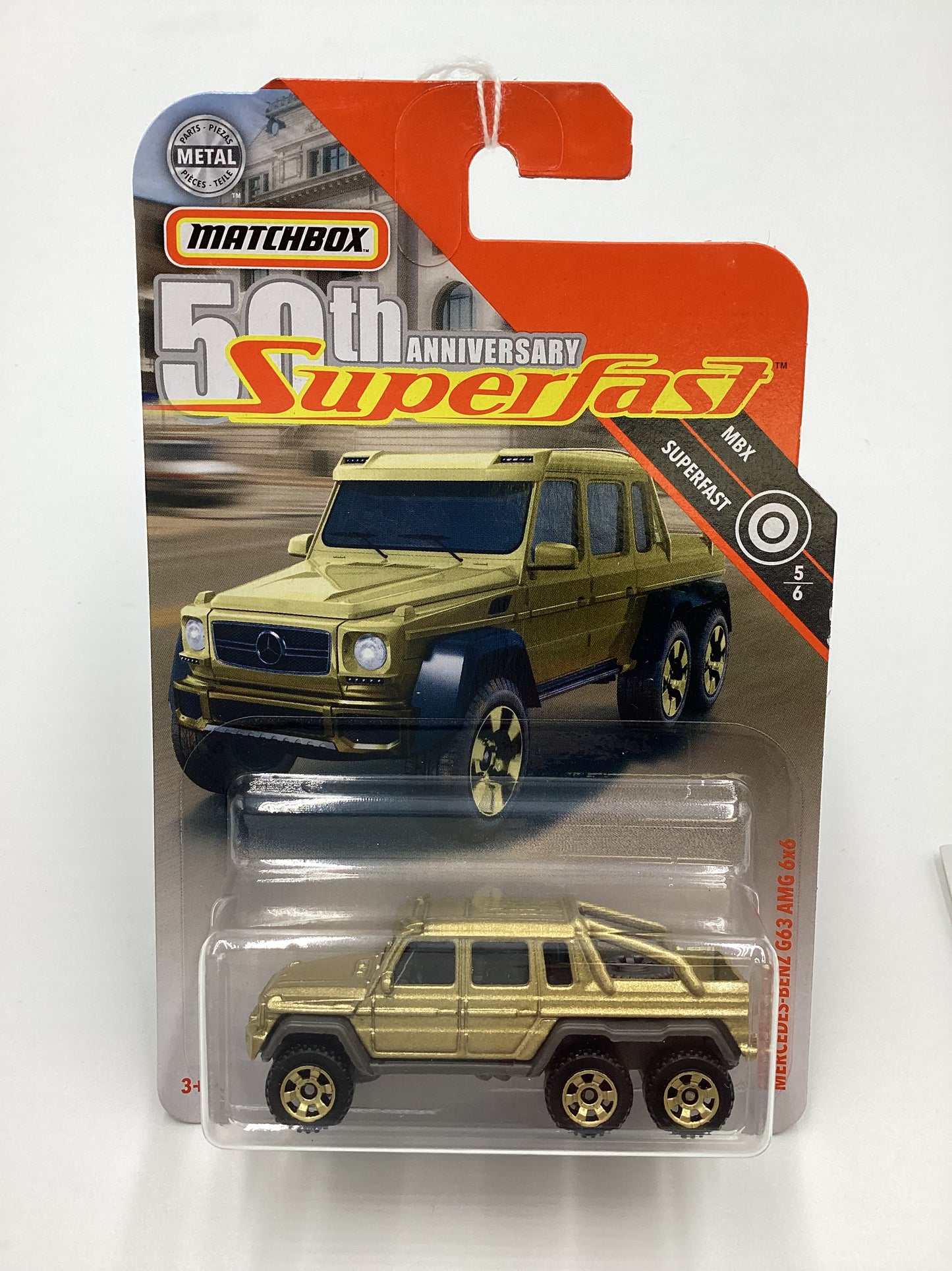 2019 Matchbox 50th Anniversary Superfast Gold Mercedes-Benz G63 AMG 6X6 Gold 163i