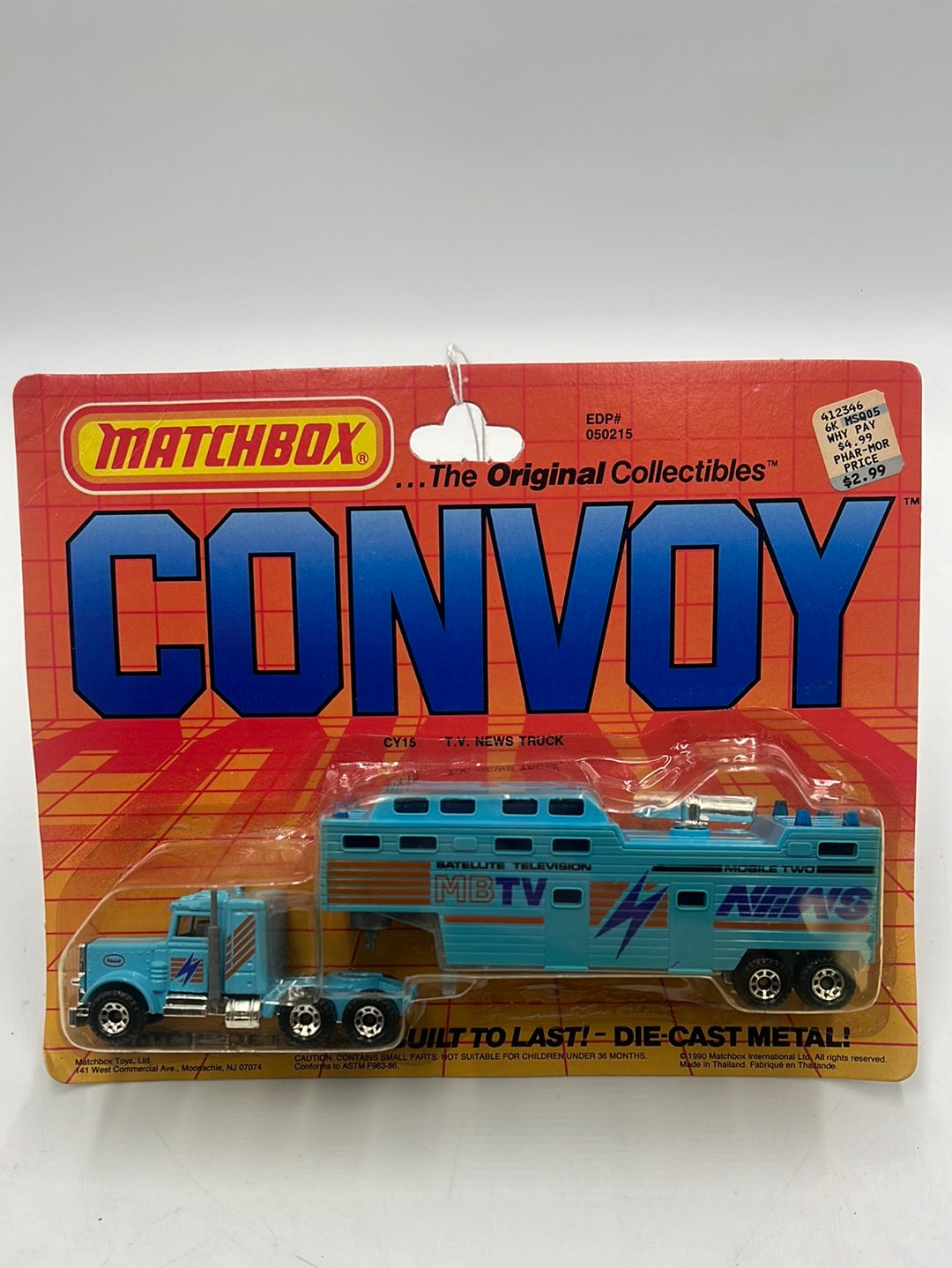 Matchbox 1990 Convoy CY15 TV News Truck 168J