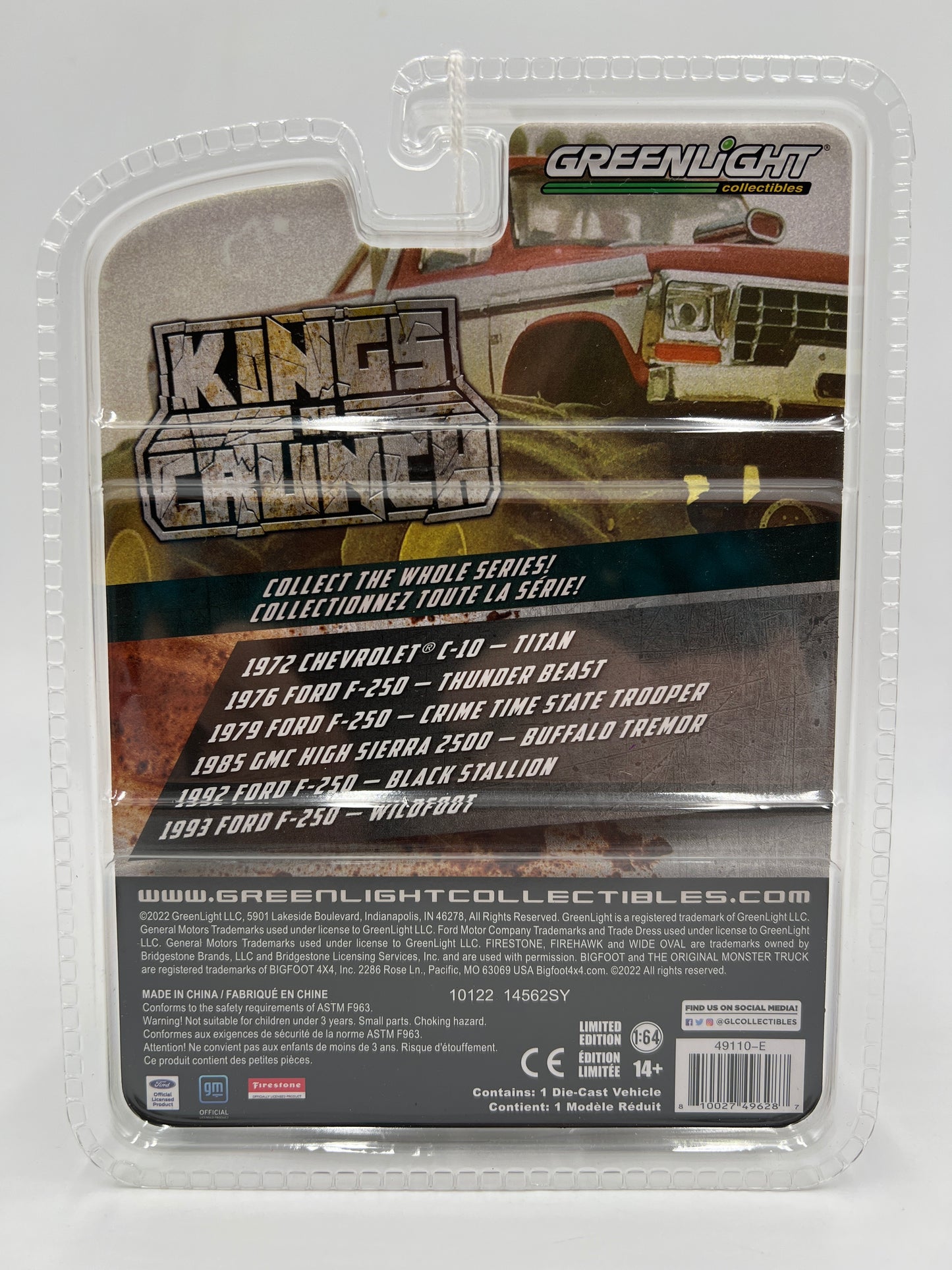 Greenlight Kings of Crunch Series 11 CHASE 1992 Ford F-250 Black Stallion