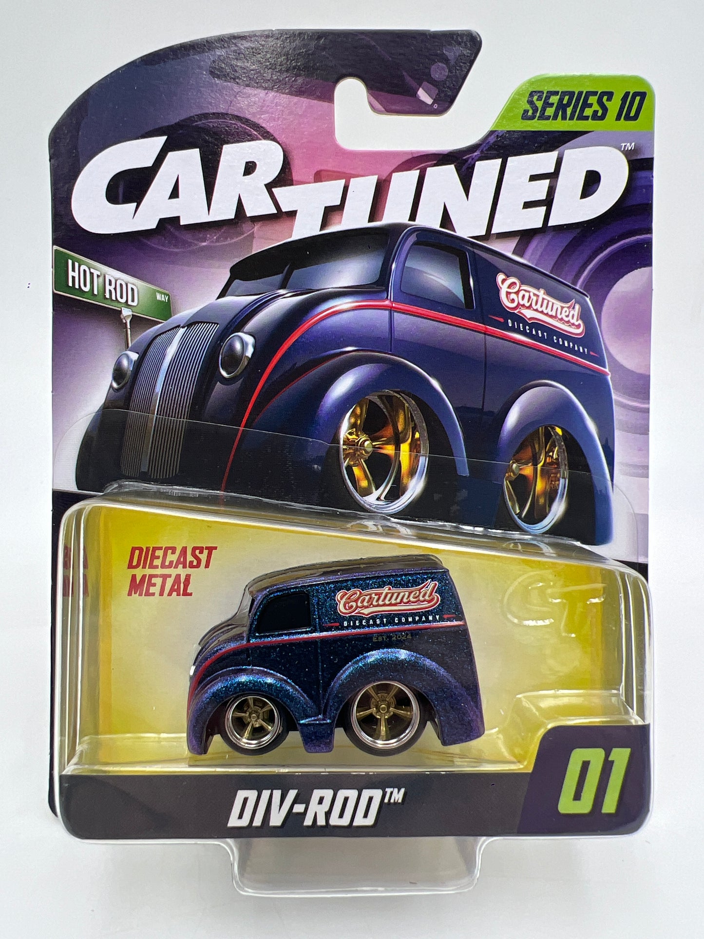 MGA Car Tuned Mainline Series 10  #1 Div-Rod Chameleon Blue/Purple 187A
