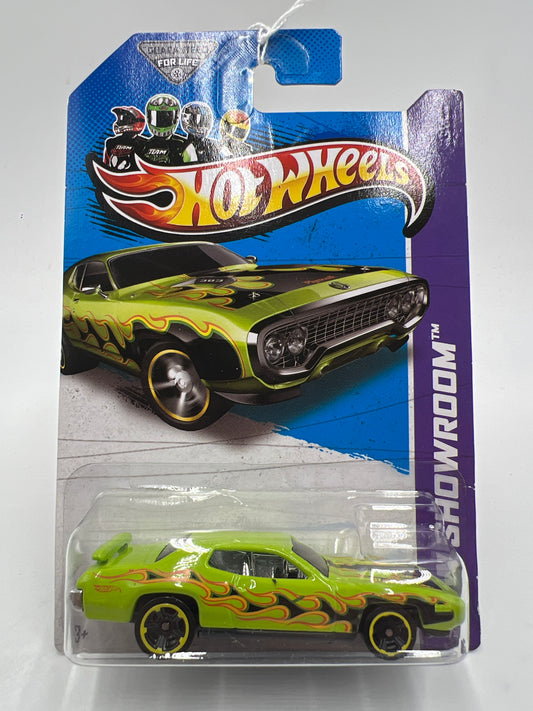 2013 Hot Wheels Kmart Exclusive #215 71 Plymouth Road Runner Light Green 240E