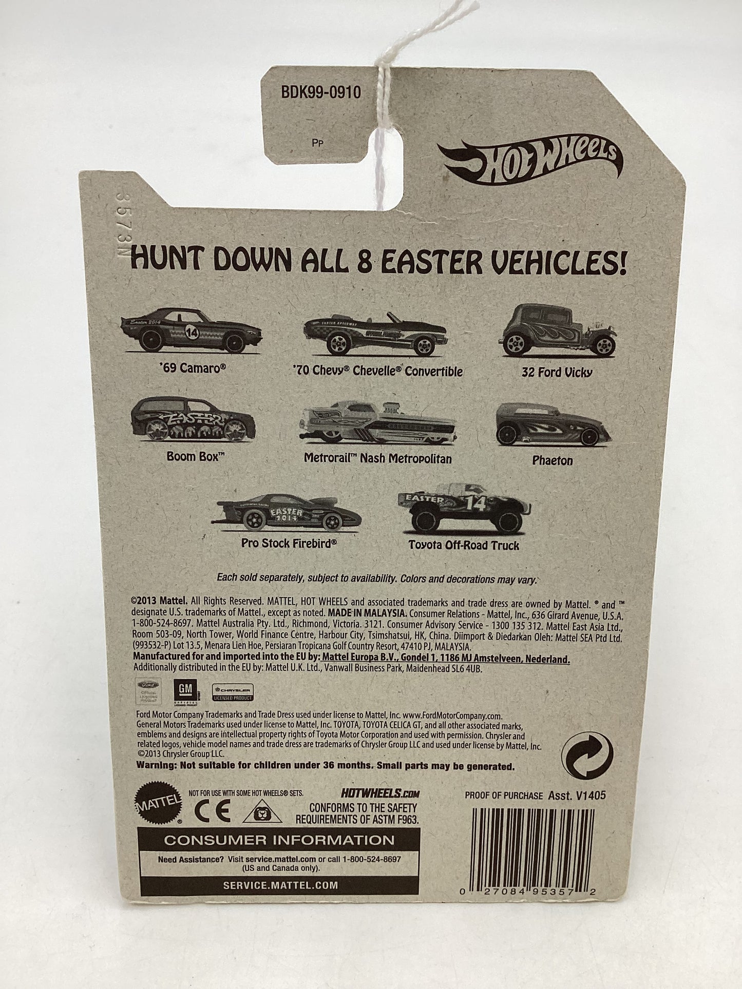 2014 Hot Wheels Happy Easter 1/8 69 Camaro 152H