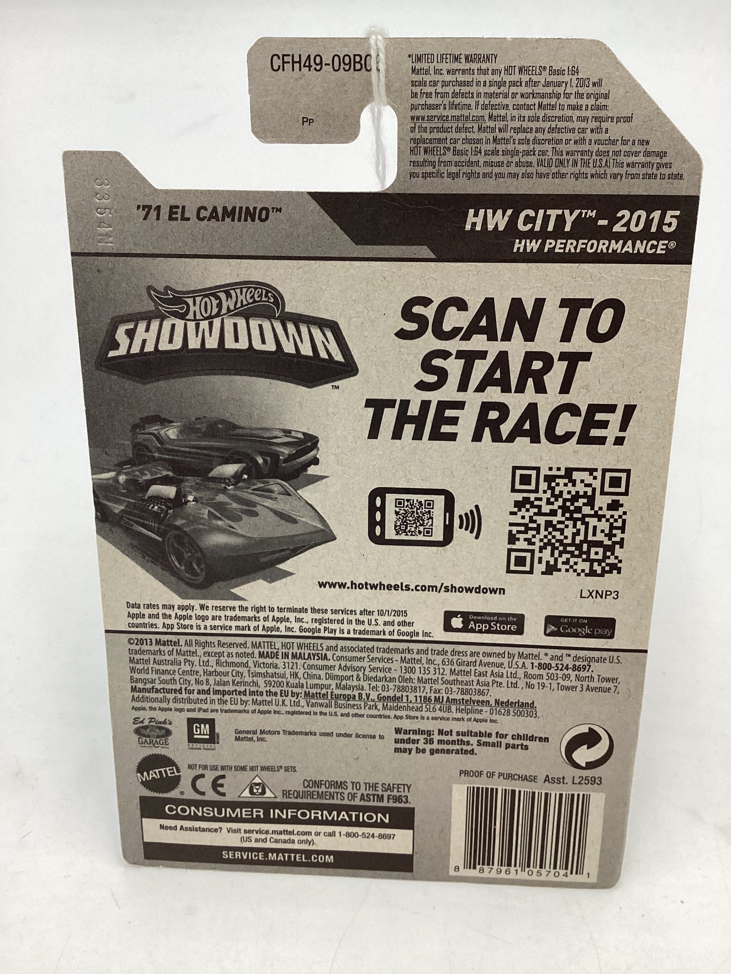 2015 Hot wheels HW City #18 71 El Camino Black 14G