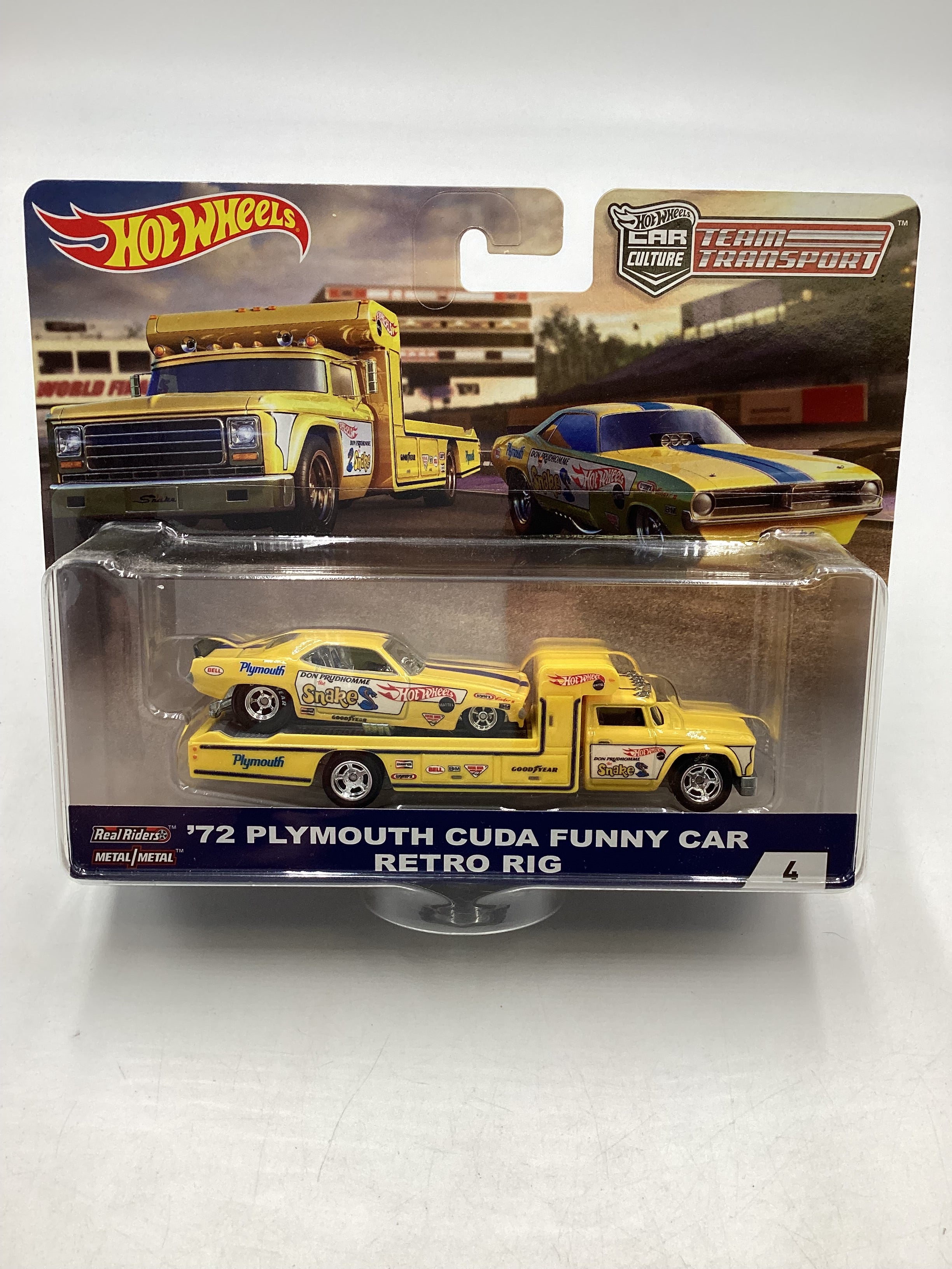 2018 HOT WHEELS Team Transport 72 Plymouth Cuda Snake Funny Car
