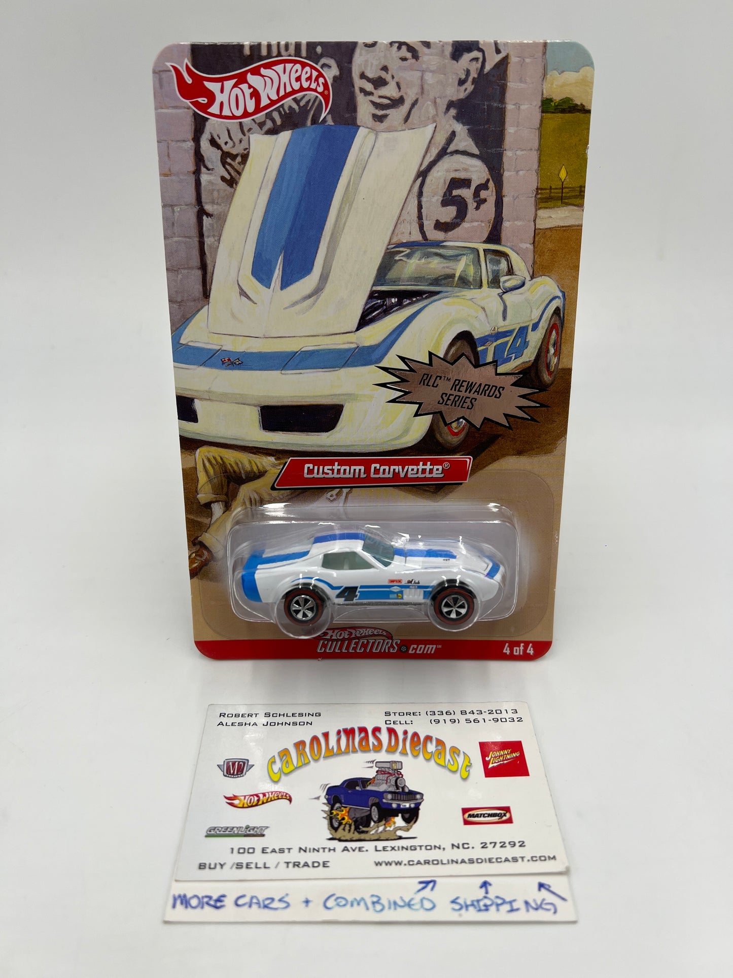 2007 Hot Wheels RLC Rewards Series #4 Custom Corvette White 2406/4981 W/Protector