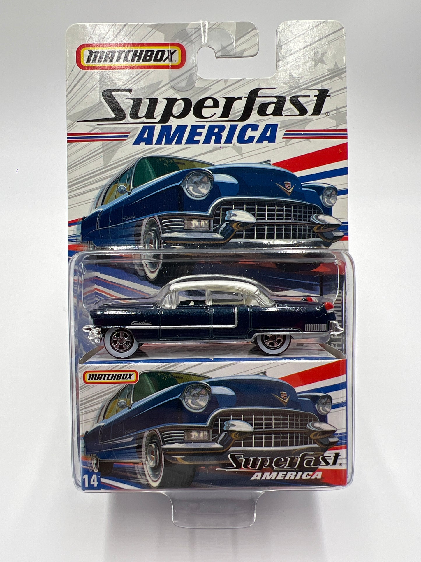 Matchbox Superfast America #14 1955 Cadillac Fleetwood Dark Blue 170G