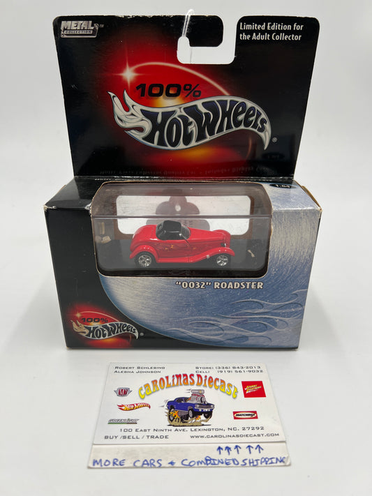 Hot Wheels Black Box 100% #25 0032 Roadster Red (Box Has Stains) SR