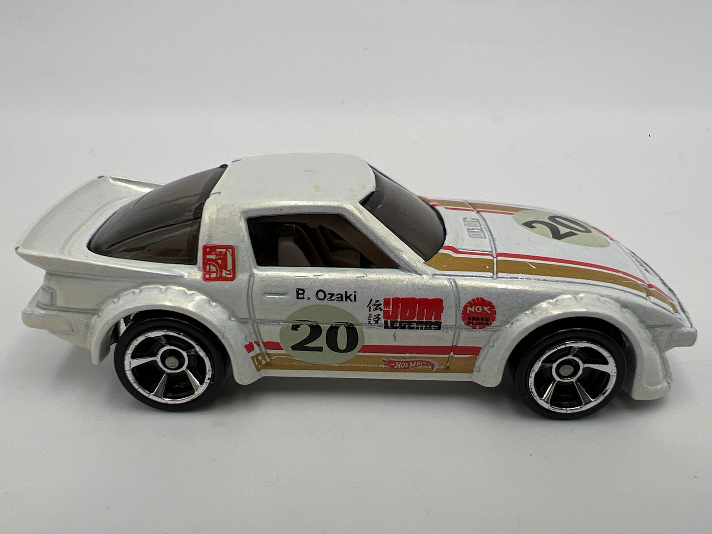 2012 Hot Wheels 1/64 Kroger Exclusive Super Speeders Mystery Pack Mazda RX-7 White Loose