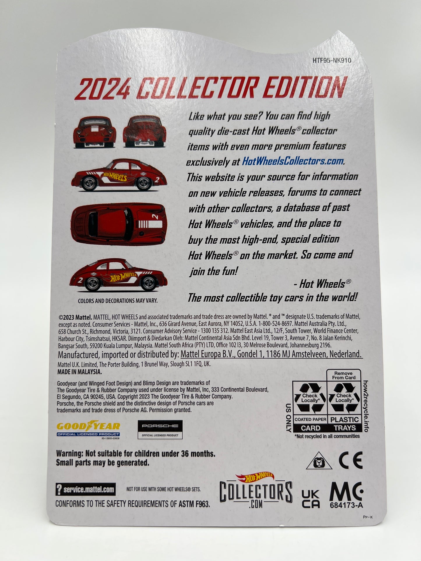 2024 Hot Wheels RLC Collector Edition Kroger Mail In #2 Porsche 356 Outlaw Red W/Protector