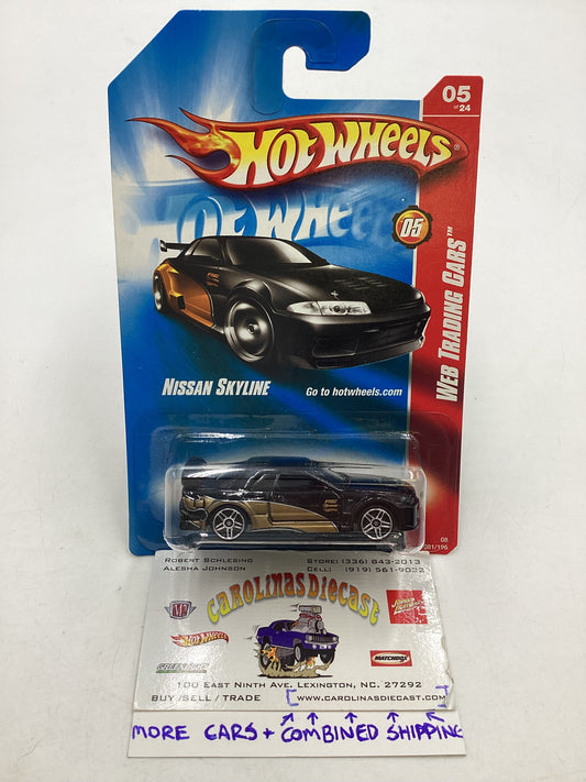 2008 Hot Wheels #081 Web Trading Cars Black Nissan Skyline with protector