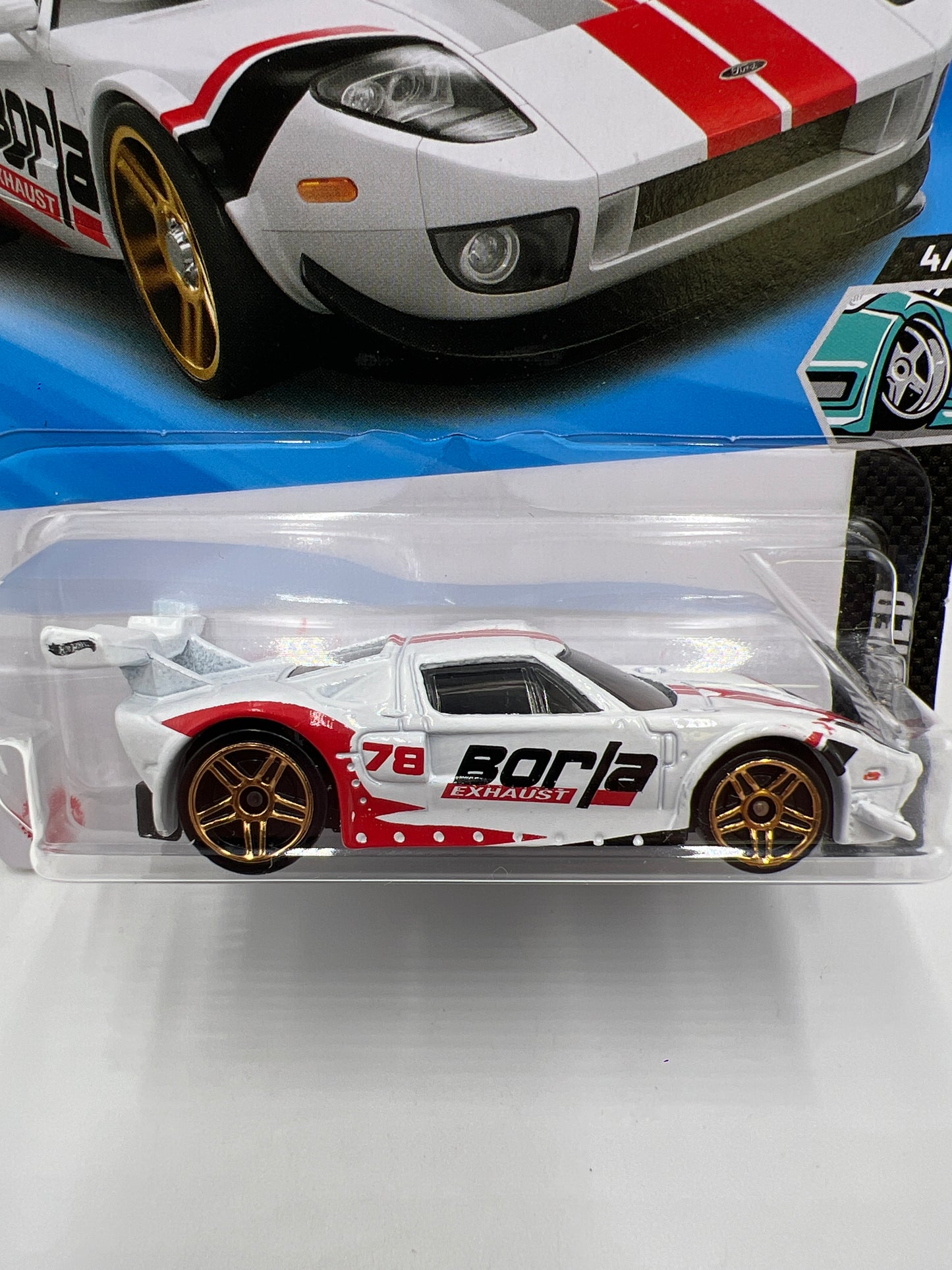 2025 Hot Wheels H Case Modified #159 Borla Ford GT White 23D