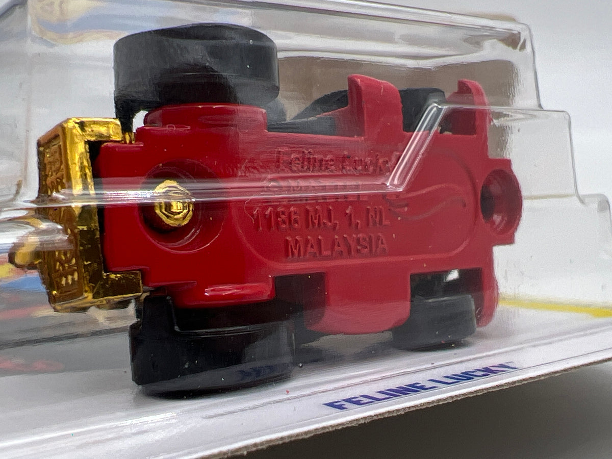 2026 Hot Wheels P Case #92 ERROR Unspun On Card Feline Lucky Black W/Protector