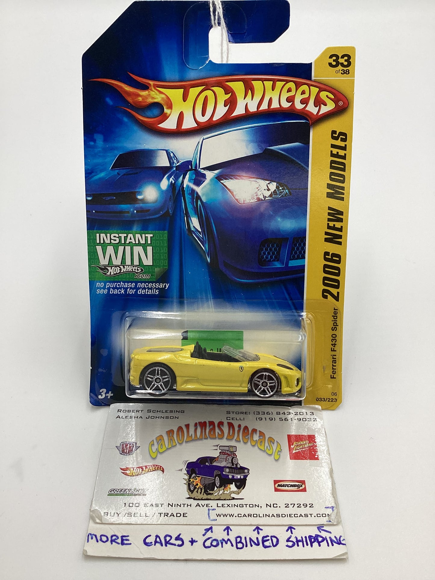 2006 Hot Wheels #033 Ferrari F430 Spider Yellow SR