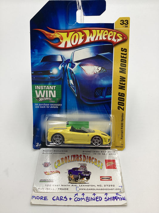 2006 Hot Wheels #033 Ferrari F430 Spider Yellow SR