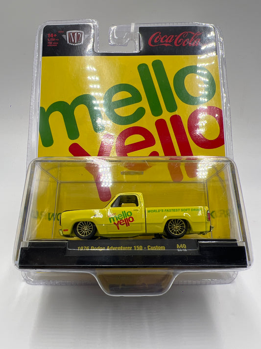 M2 Machines Hobby Exclusive Coca Cola Mello Yello CHASE 1976 Dodge Adventurer 150 Custom Yellow A40